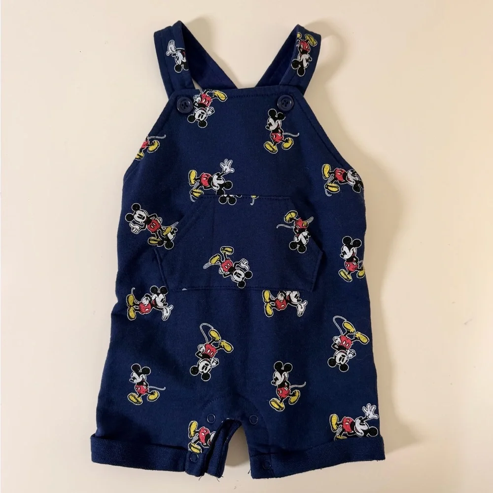 Disney Navy Blue Mickey Mouse Overalls with Red and‎ Yellow Accents